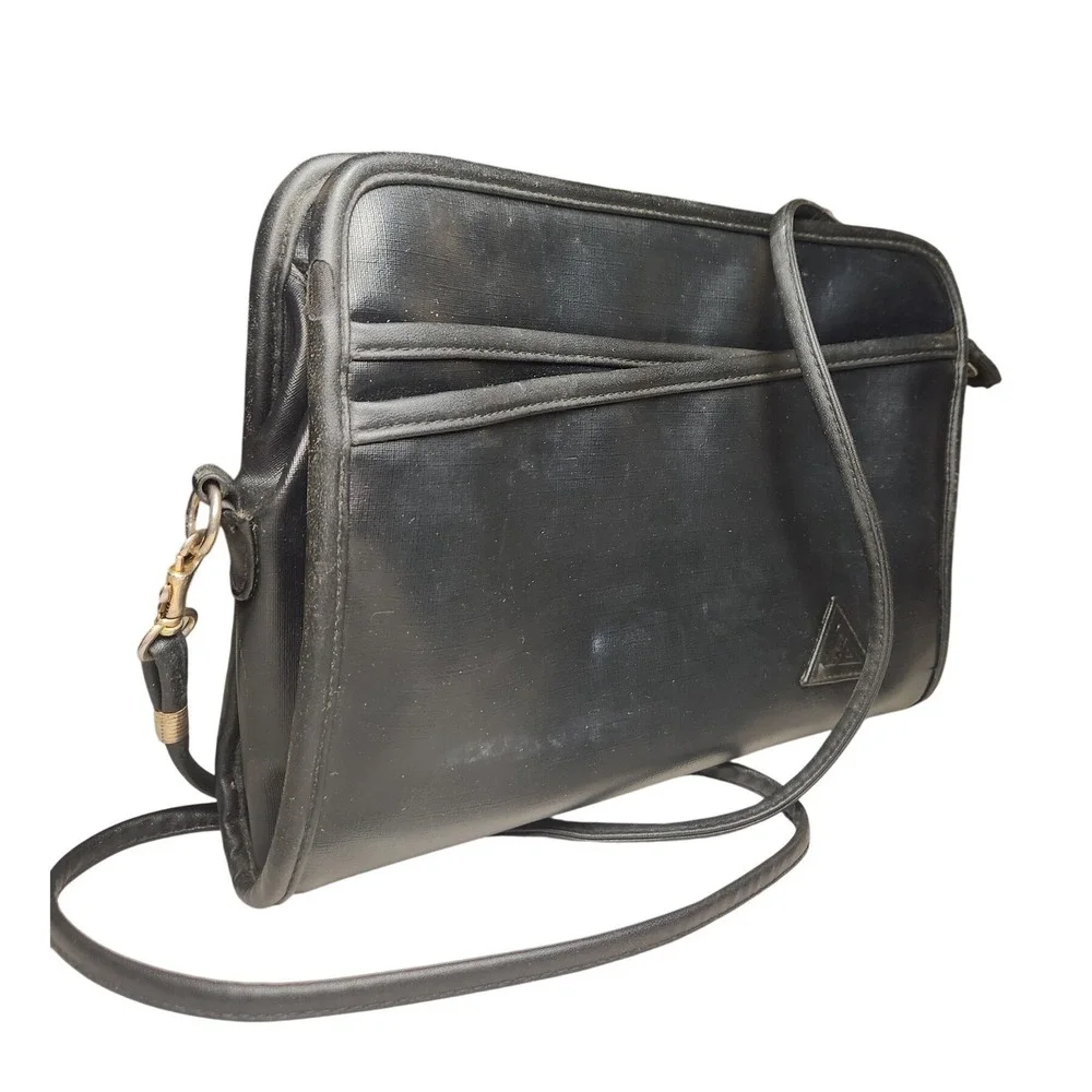 Liz Claiborne Black Faux Leather Slim Crossbody Bag